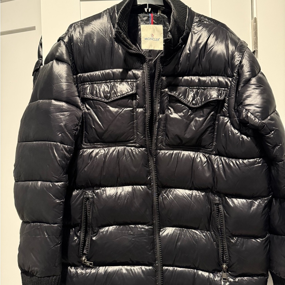 Moncler Men's Shiny Black Puffer Coat & vest